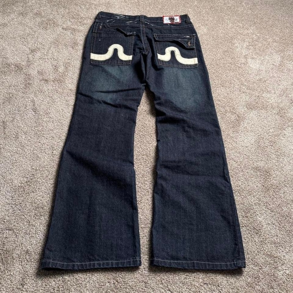 LAGUNA BEACH INDIGO BLUE BOOTCUT BUTTON FLAP DENIM